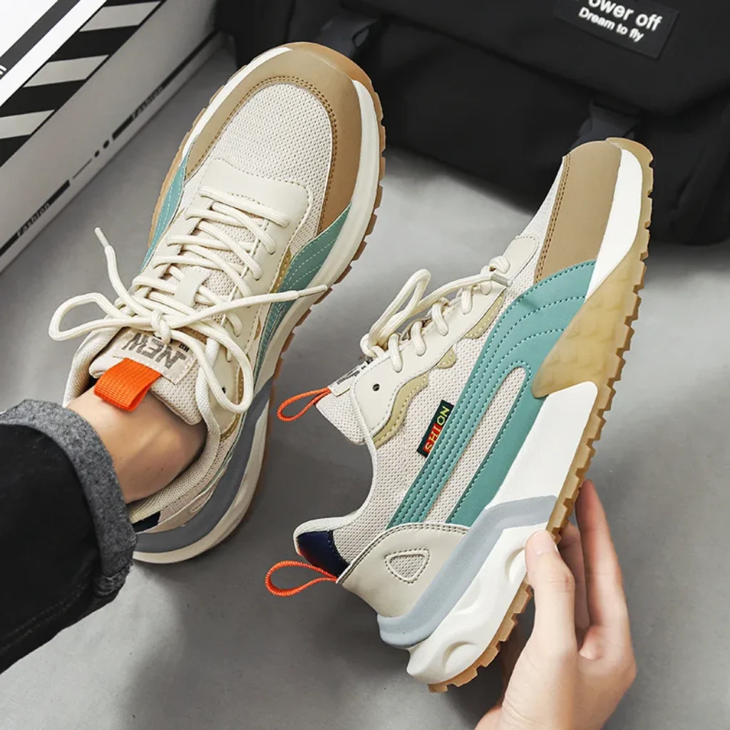 Men’s Sneakers Lace-up Mens Vulcanized Shoes Breathable 2024