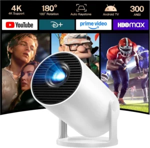 Mini Projector Android 14 OS 1080P WiFi 6