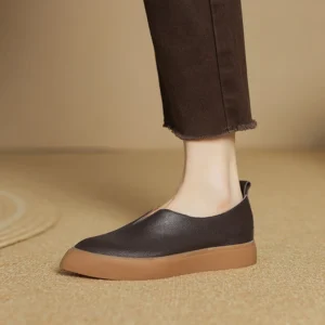 Spring/Autumn Women Loafers Pointed Toe Thick Heel Shoes