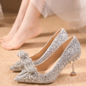 Women’s Rhinestone Wedding Shoes Year Shoes Luxury Buckle