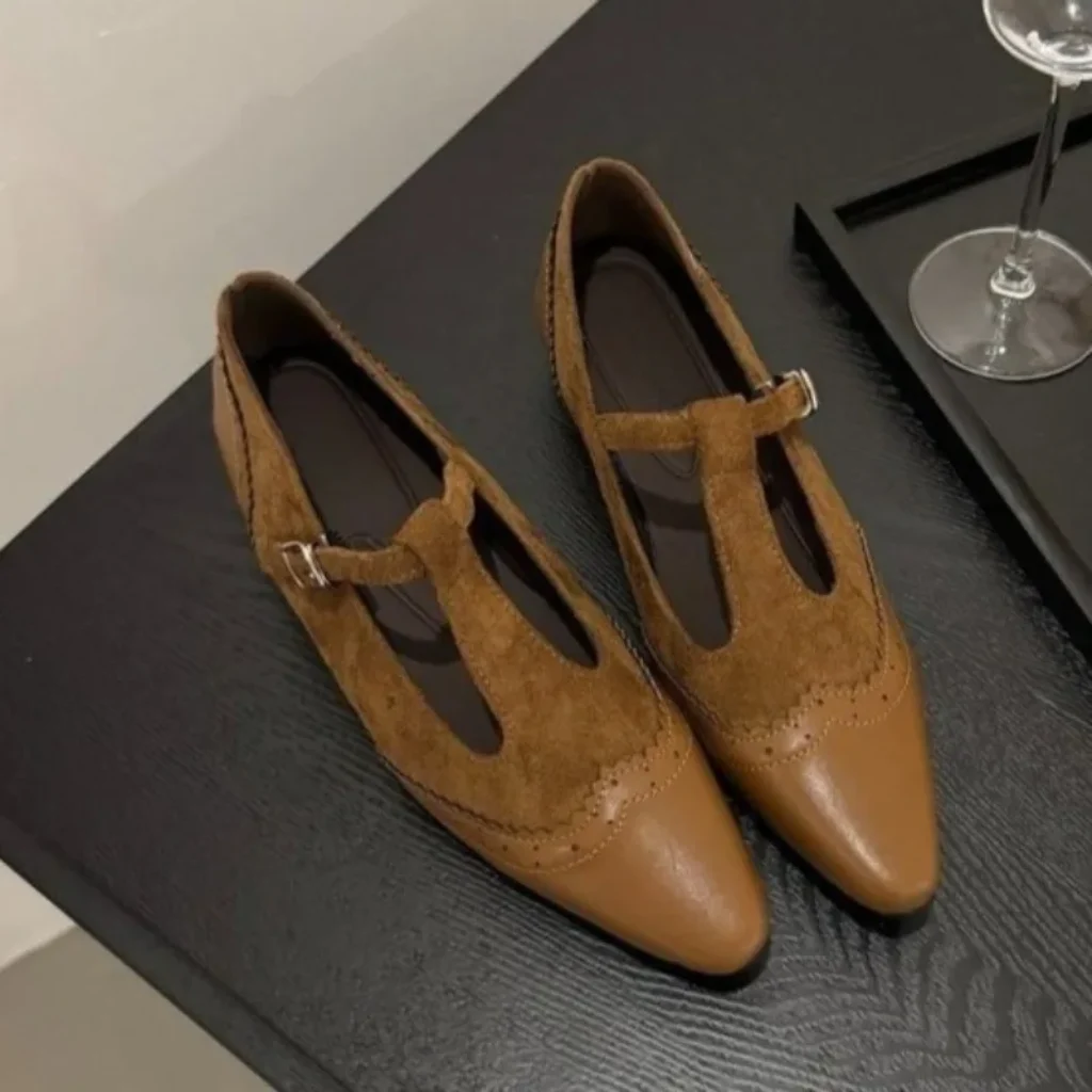 One Buckle Strap Low Heel Single Shoes Autumn
