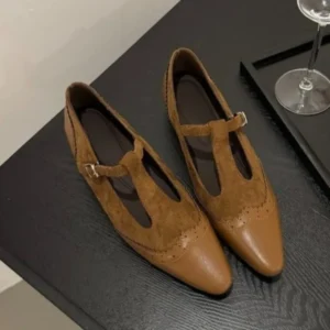 One Buckle Strap Low Heel Single Shoes Autumn