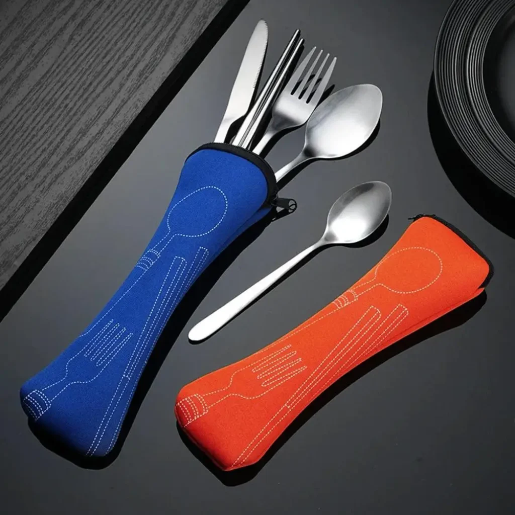 Picnic Set Tableware Washable Zipper Travel Cutlery Kit