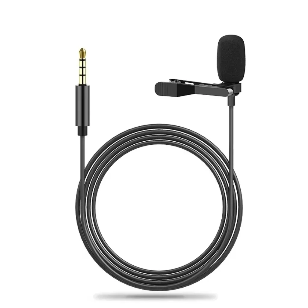 Portable 1.5m Lavalier Mini Microphone Condenser Clip-on Lapel