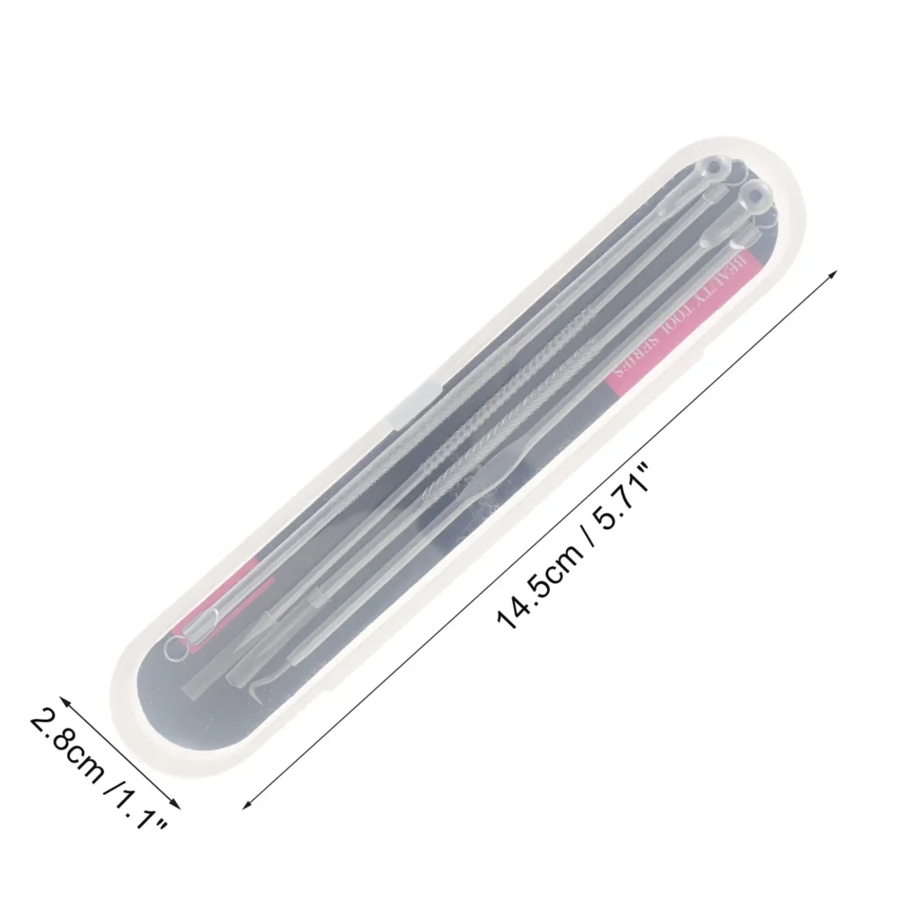 Professional Durable Pimple Extractor Tool Kit Silver Tone