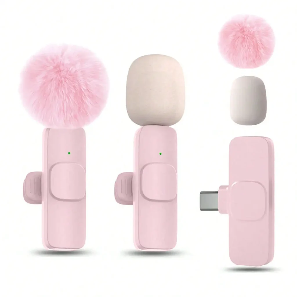 Professional Wireless Lavalier Microphone, plug play smartphones. Omnidirectional