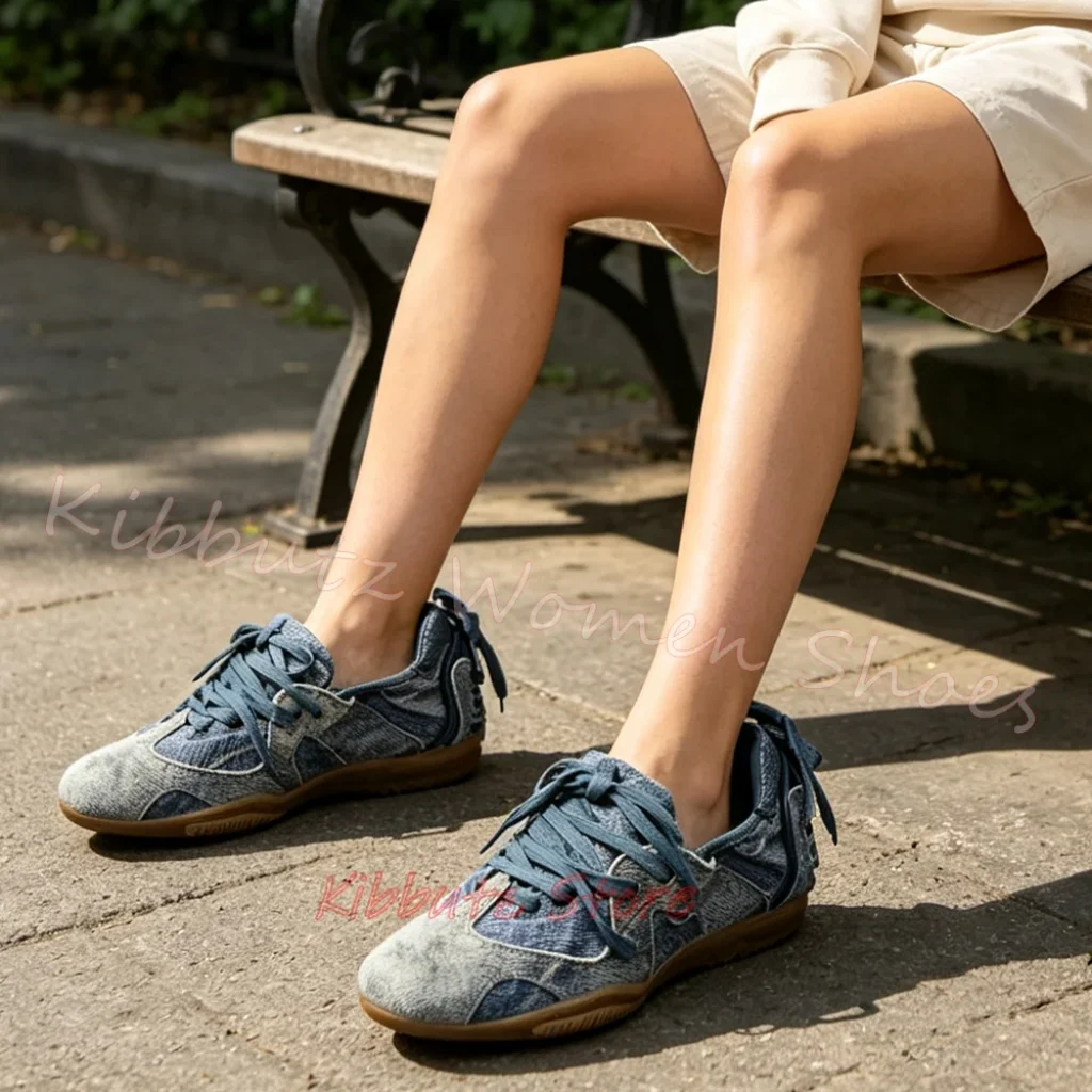 Punk Ballerina Pumps Lace-Up Elegant Comfortable Fashion Concise