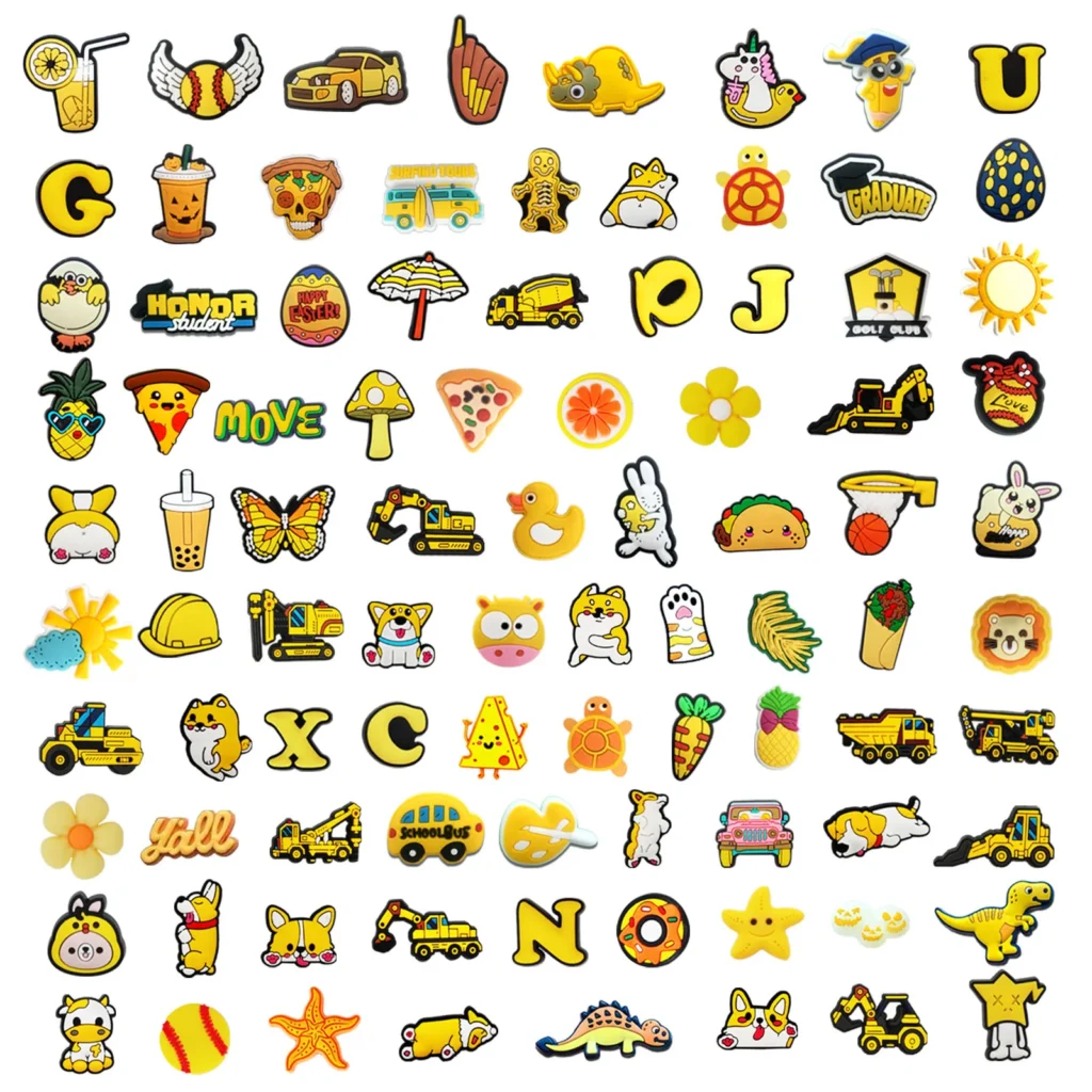 Random 10- Yellow Series Shoe Charms Shoe Key