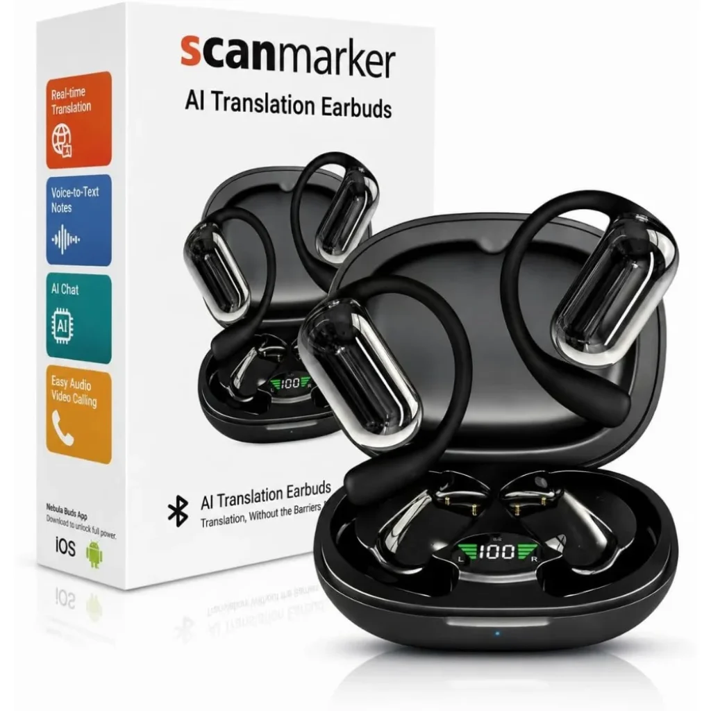 Real-Time Translation Earbuds: 144+ Languages, 60H Playtime, Noise
