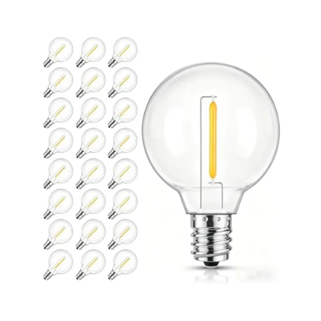 Replacement Light, 25 Pack E12 Screw Base Clear