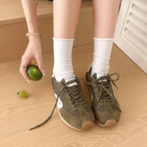 Retro Color Block Sneakers Women Soft Flat Running