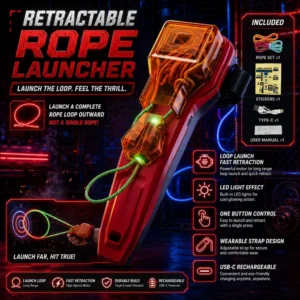 Rope Launcher Spider Web Shooting Toy Auto Retract