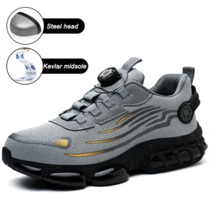 Rotating Button Safety Shoes Men Anti-smash Anti-puncture Work