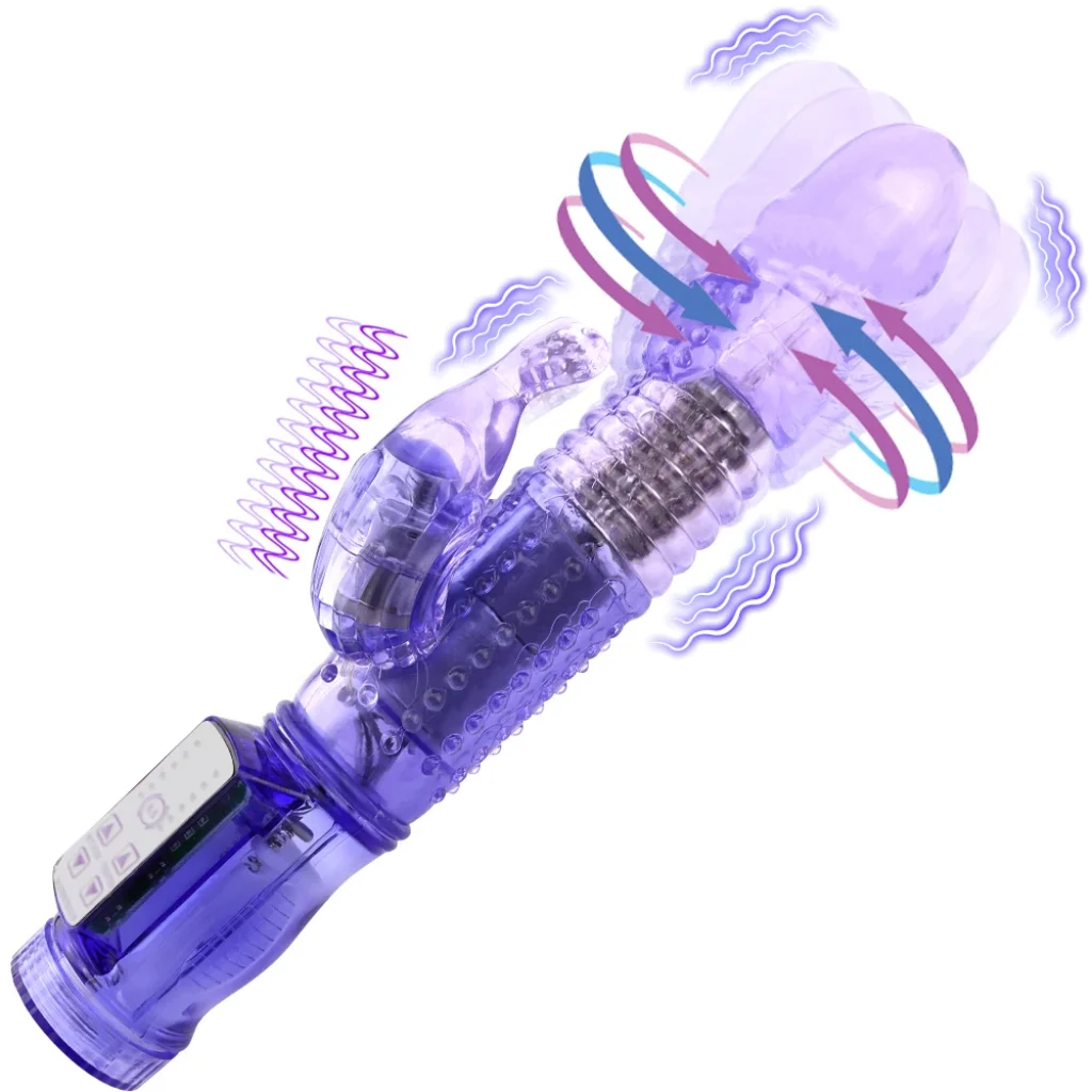Rotation 12 Speed Rabbit Vibrators Realistic Dildo Clitoris