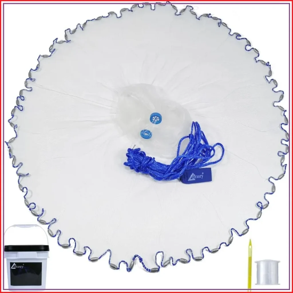 Saltwater Fishing Cast Net Bait, Heavy Sinkers, Throw