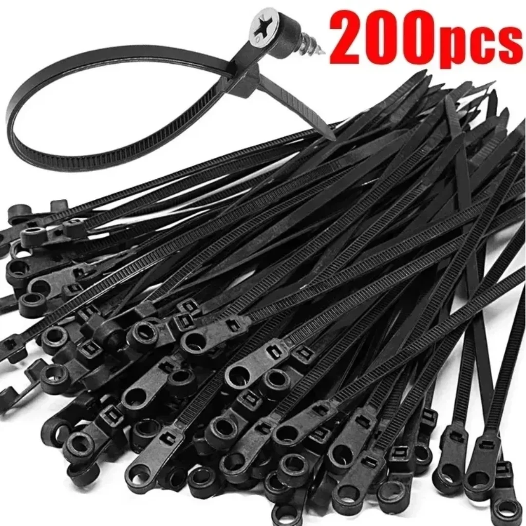 Screw Hole Cable Ties Reusable Fixed Nylon Cable