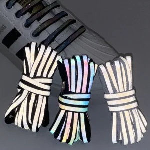 Semicircle Reflective Shoelaces Luminous Sneakers Shoelace Laser Sequin