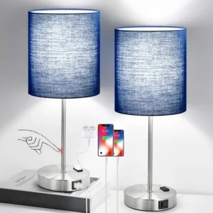 Touch Control Table Lamps USB & AC Outlet,
