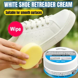 Shoe Whitening Polish Cream Sponge: Shines sneakers/boots/faux leather—multi-use,