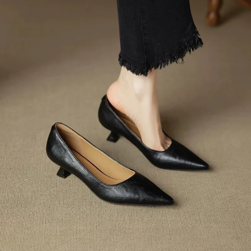 Simple Stiletto Single Shoes Autumn Fashion Suede Slip-on
