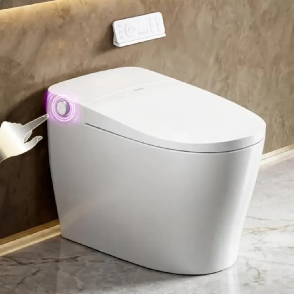 Smart toilet home use, ceramic white, bidet, auto
