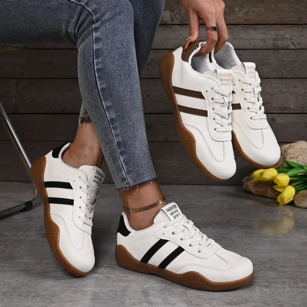 Spring/Autumn elegant lace up round toe running casual