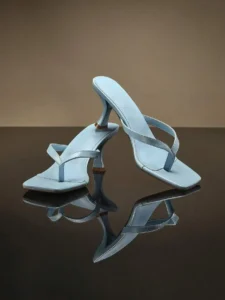 Square Toe Thong Slip-On Low Heel Mules Summer