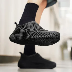 Summer Men’S 3D Printed Casual Shoes Breathable Hollow
