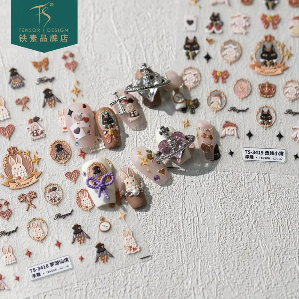 TENSOR NAIL Cute Rabbit Penguin Nail Art Stickers