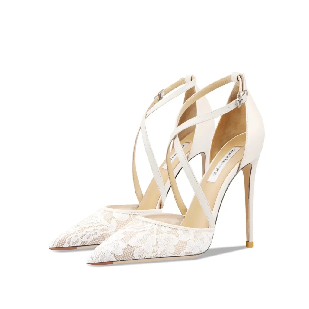 Thin high-heeled sandals summer pointed lace mesh cross