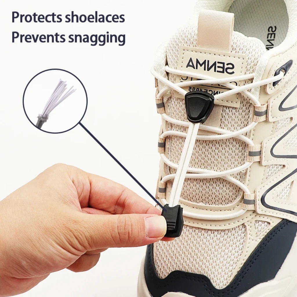 Triangle Lock No-Tie Shoelaces, Elastic Lazy Laces Buckle