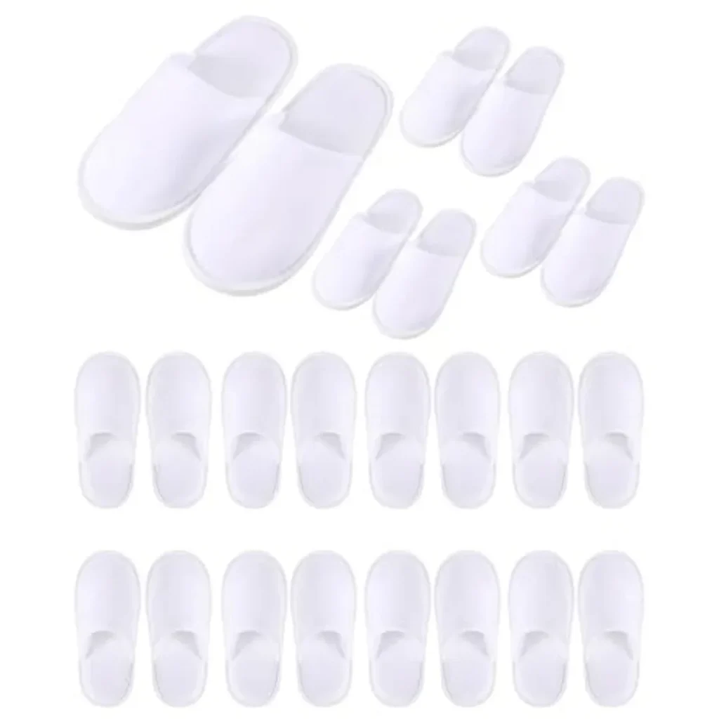 Twistover 12 Pairs Disposable Slippers Guests Closed Toe
