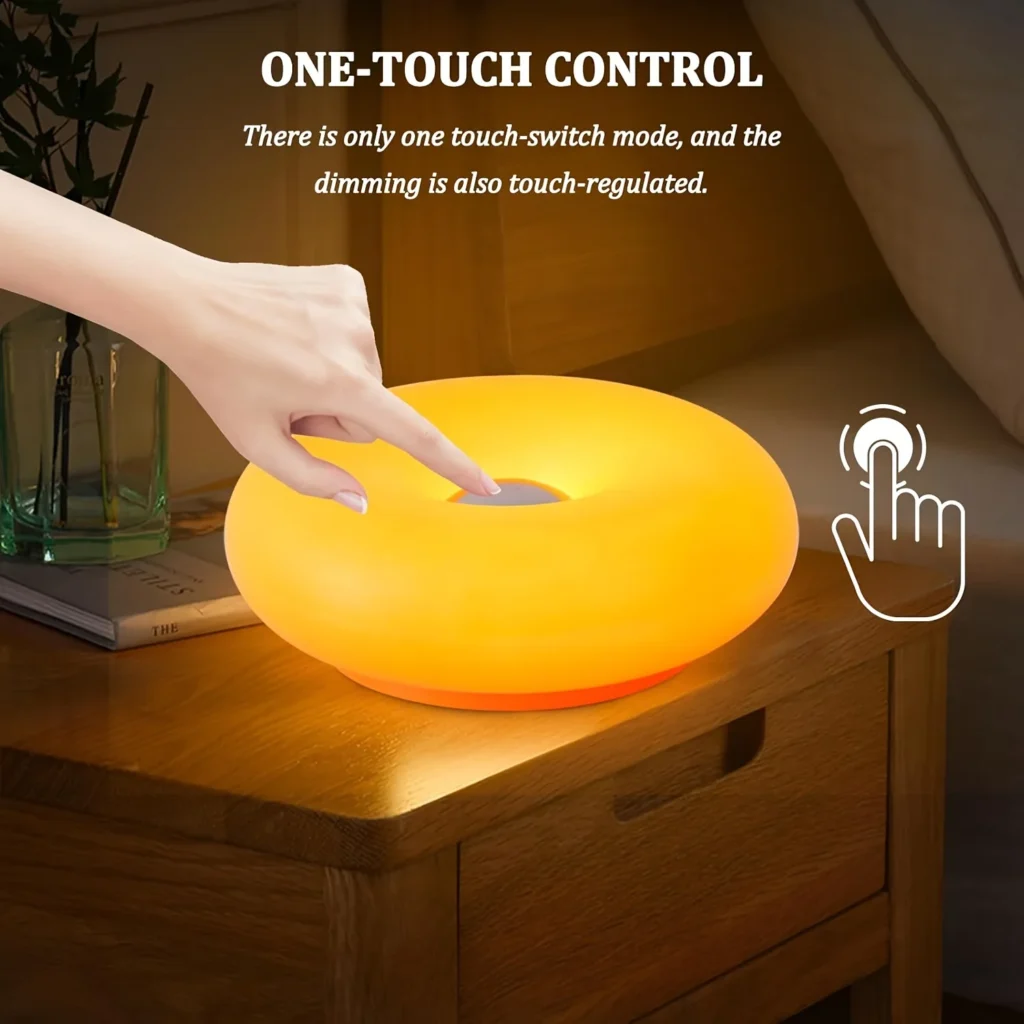 US Patented Retro-Modern Donut Lamp, Creative Orange RGB