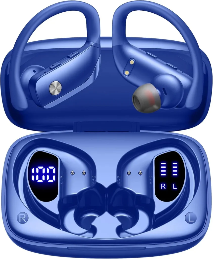 Wireless Earbuds 80H Playtime LED Display Case, Over-Ear