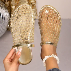 Women Slippers 2025 Summer Water Mesh Women Shoes