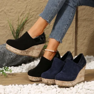 Women Sneakers Spring Autumn Faux Suede Boots Zipper