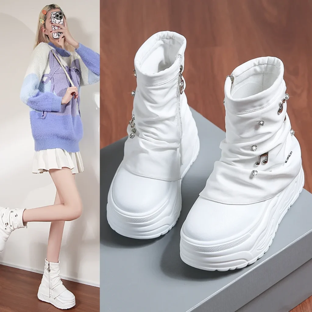 Womens 8cm Hidden Heel Knee-High Boots Ultra High
