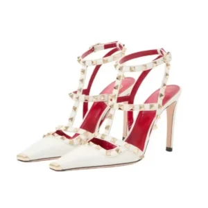 Women’s Rivet Studded Pointed Toe High Heels Ankle