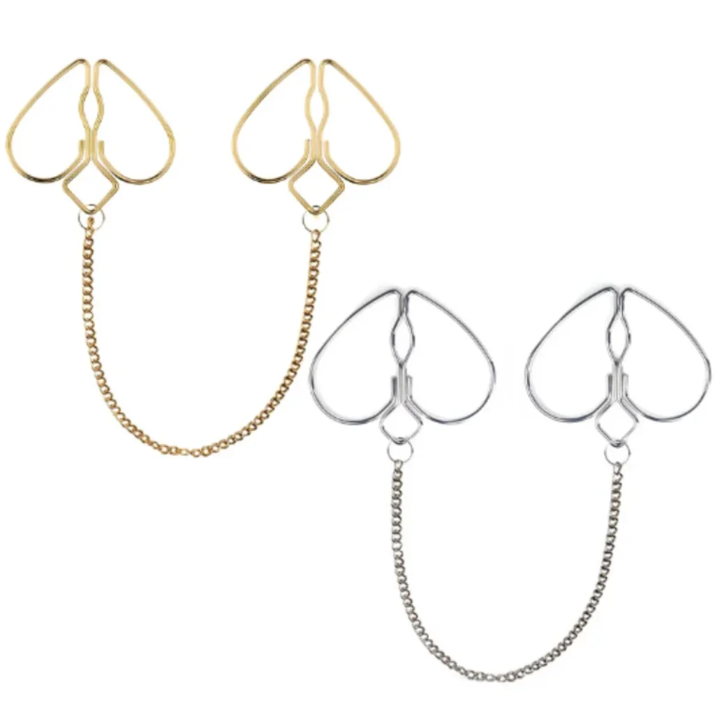 Adjustable Heart Nipple Clamps Women Couples Non-Piercing Jewelry