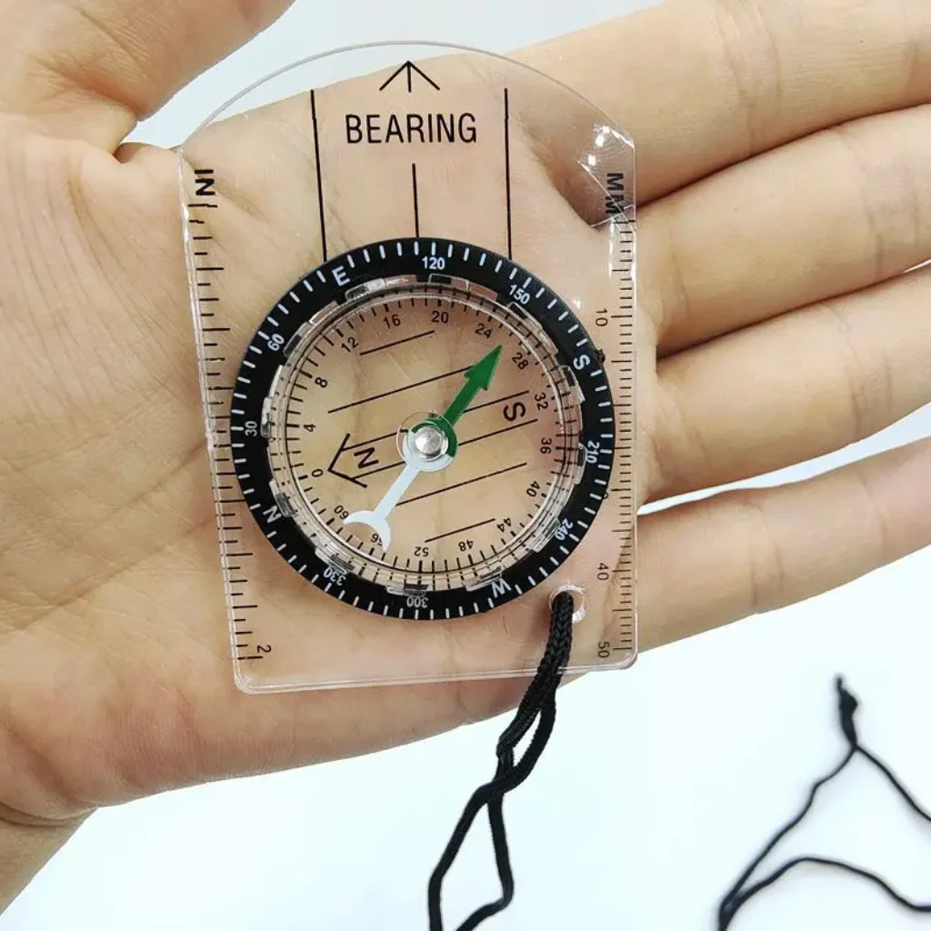 outdoor mini acrylic transparent scale compass, map measurement