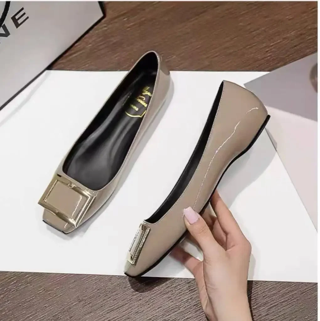 2025 flat shoes, women’s button up single shoes,