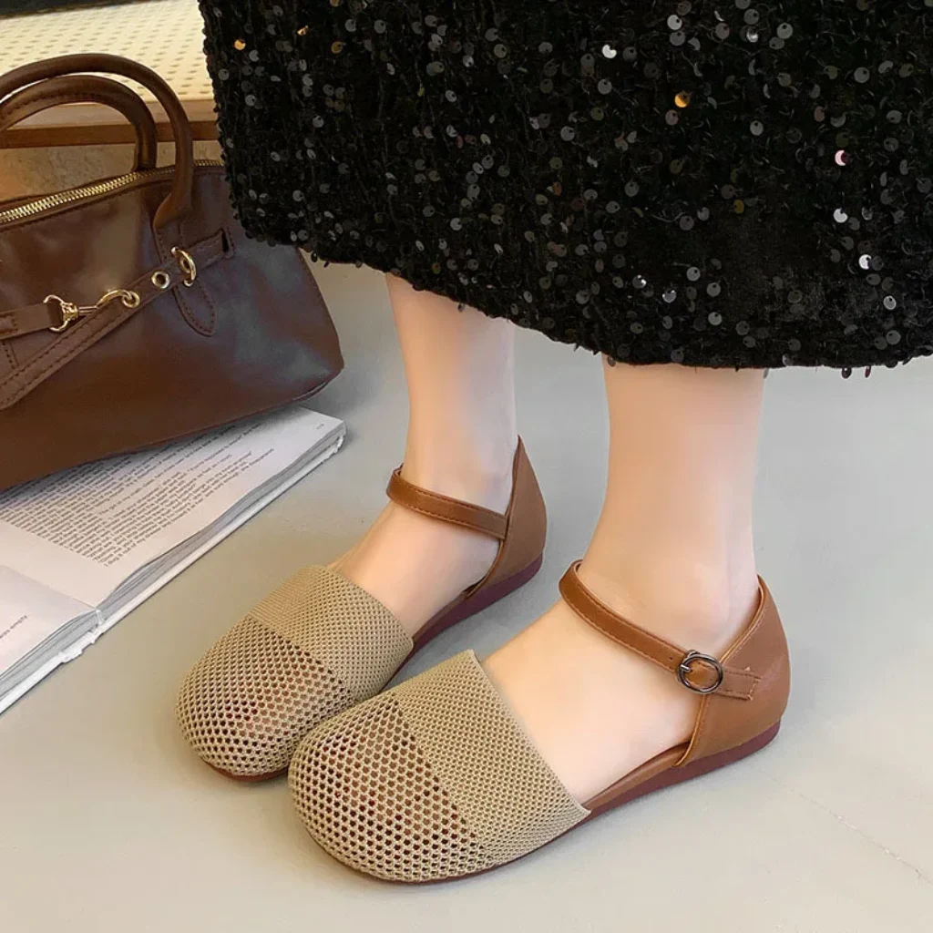 2025 Spring Summer Mesh Sandals Women Fashion Flat