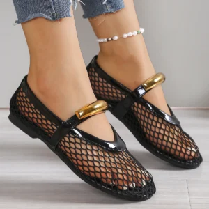 2025 Summer Women’s Fashion Metal Decor Belt Flat