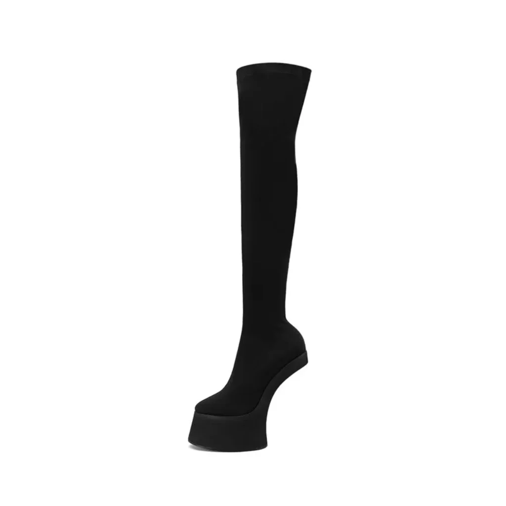 2025Ladies’ Thick Soled Kneeless Women’s Boots Fashion Platform