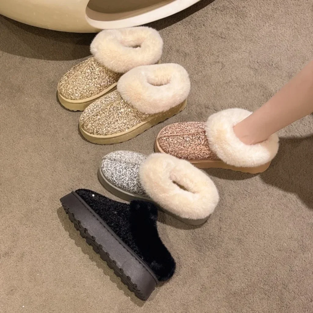 2026 Fashion Sequin Decor Thick Sole Casual Women’s