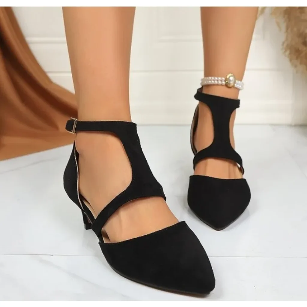 2026 Summer Style European Simple T-Strap Fur-Polished Back