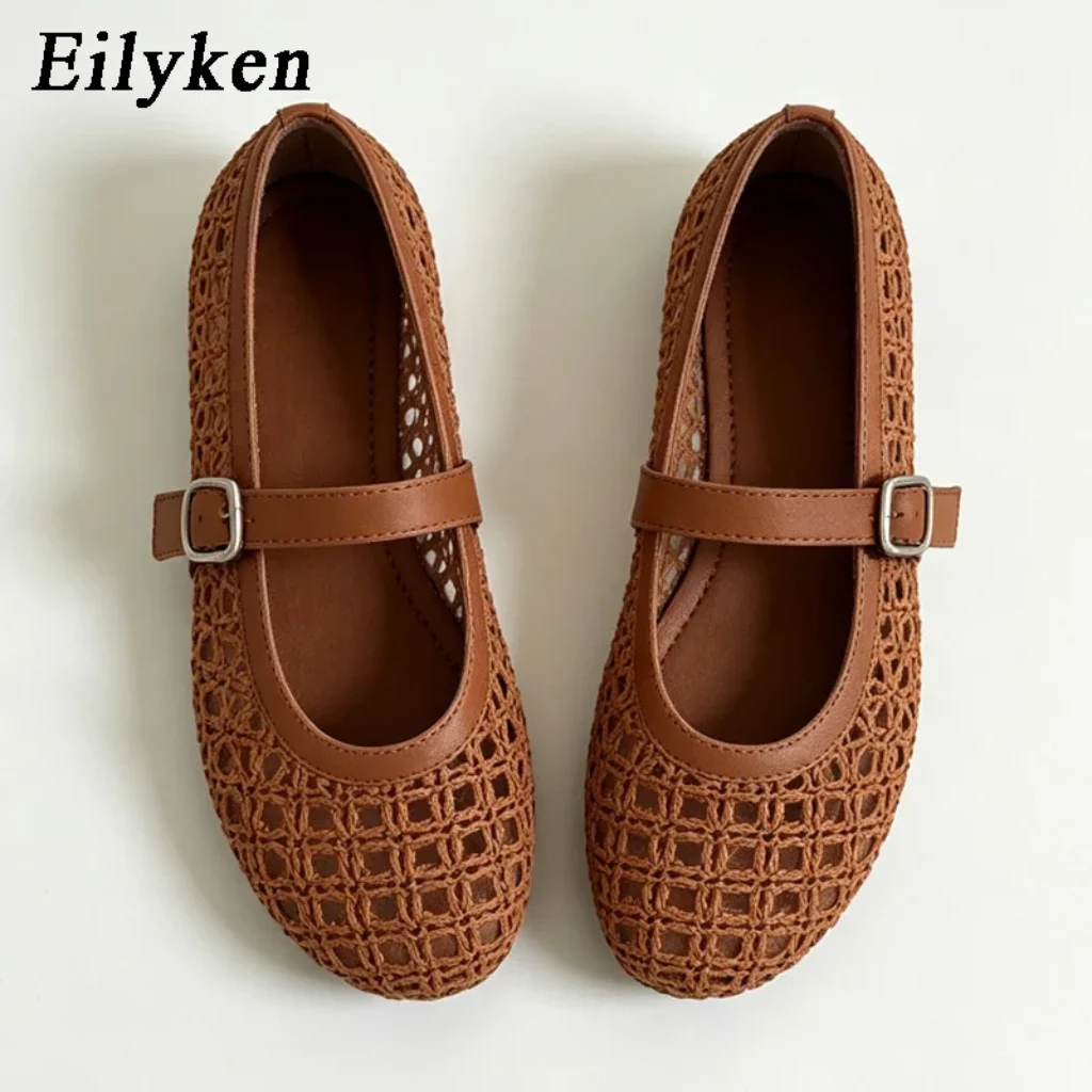 2027 Fashion Summer Round Toe Flats Heels Women