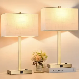 21″ Touch Bedside Lamps, USB & AC Outlets,