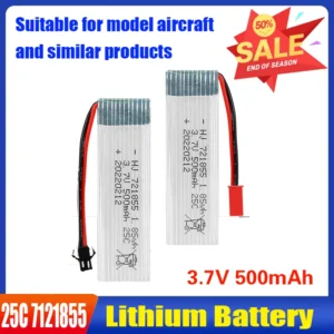 3.7V 500mAh lithium battery 25C high rate polymer