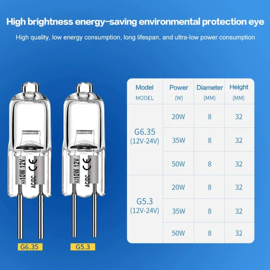 G6.35 12V Halogen Lamp 20W 35W 50W Bulb